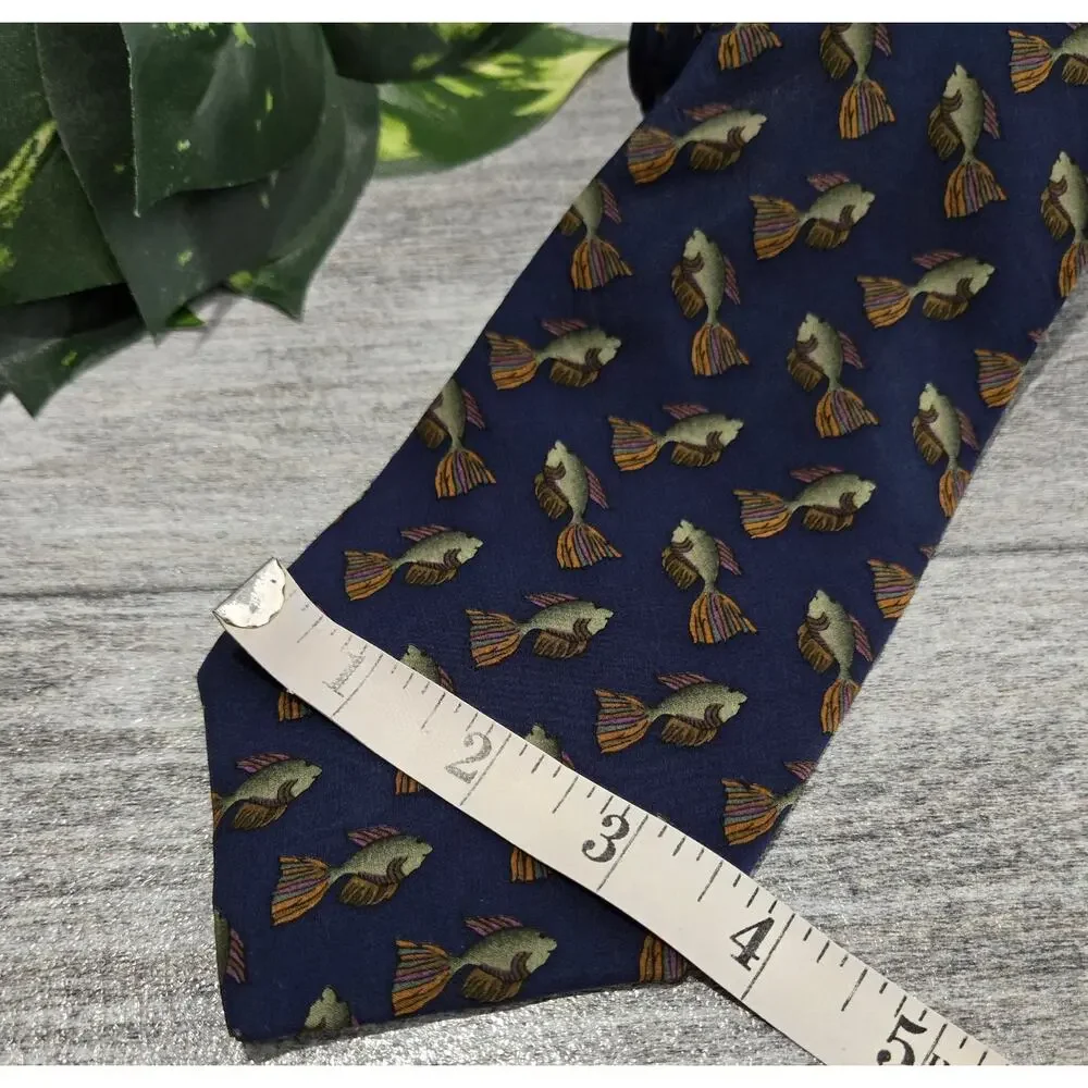 J. Garcia Fish Print Men's Silk Necktie